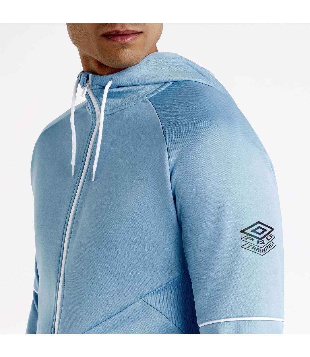 Umbro - Veste à capuche PRO TRAINING - Homme (Bleu pastel foncé / Blanc) - UTUO1320