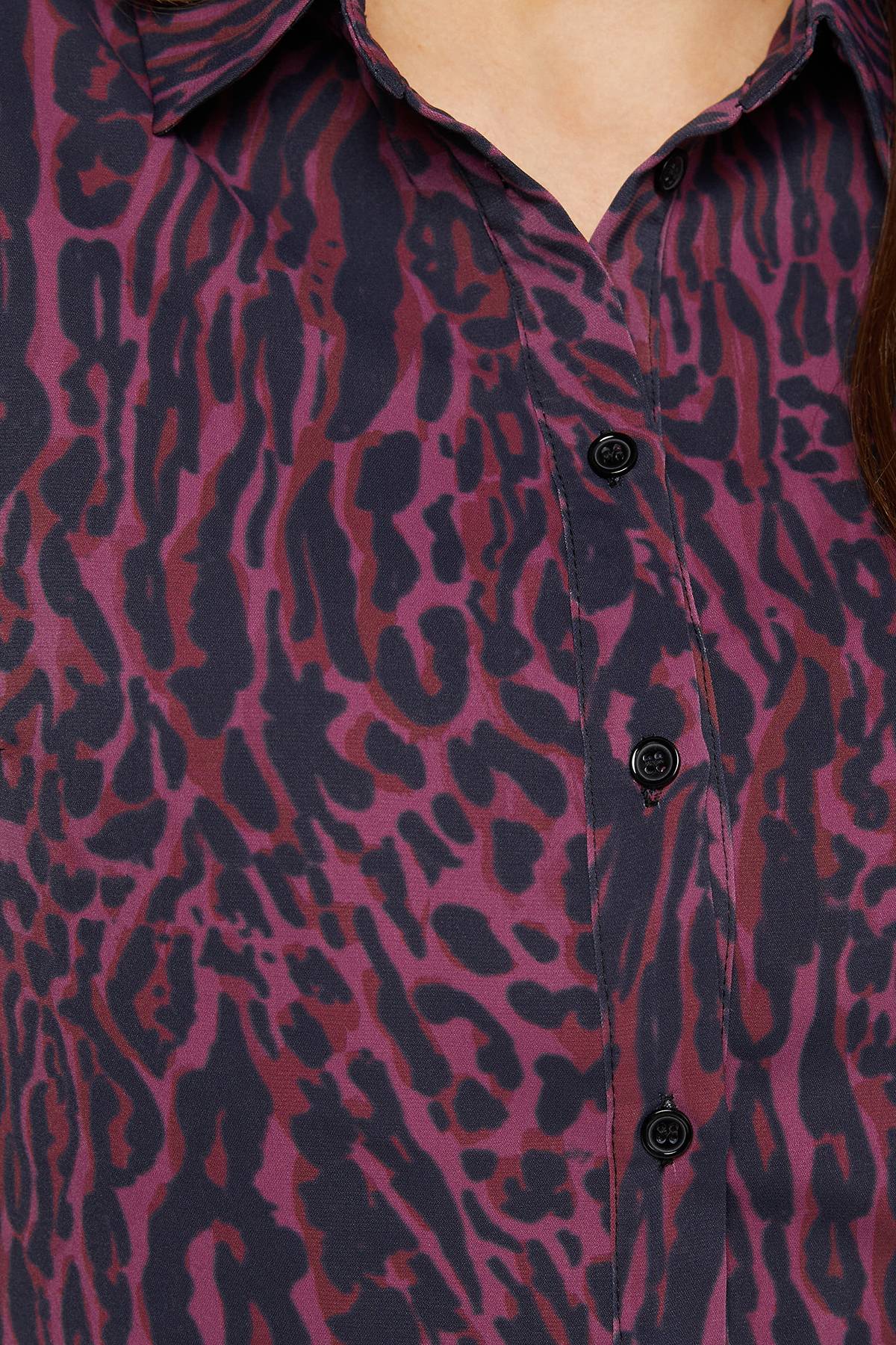 Wallis Robe Chemise à Imprimé Léopard avec Godets