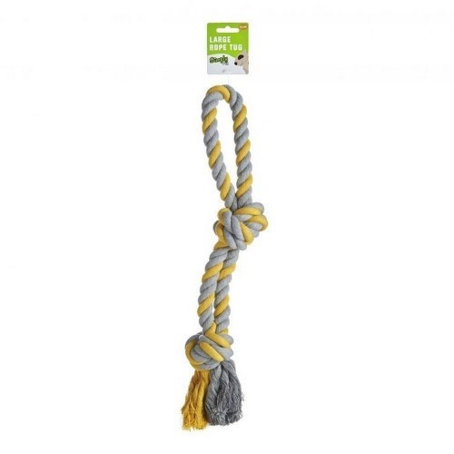 Brinquedo de corda para cães, cinza/amarelo