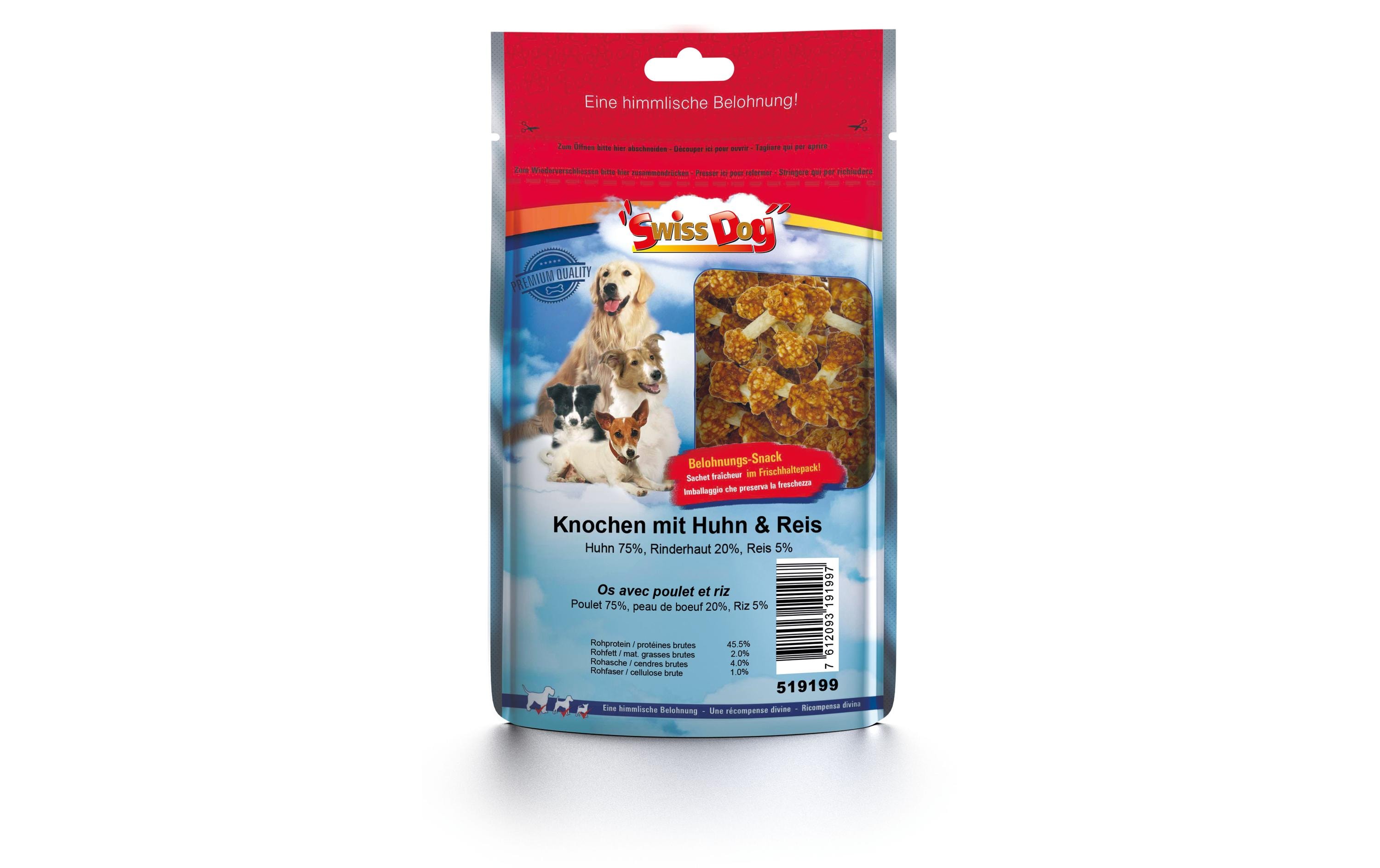 Kausnack Knochen mit Huhn & Reis 7 cmBeliebter Snack für Zwischendurch