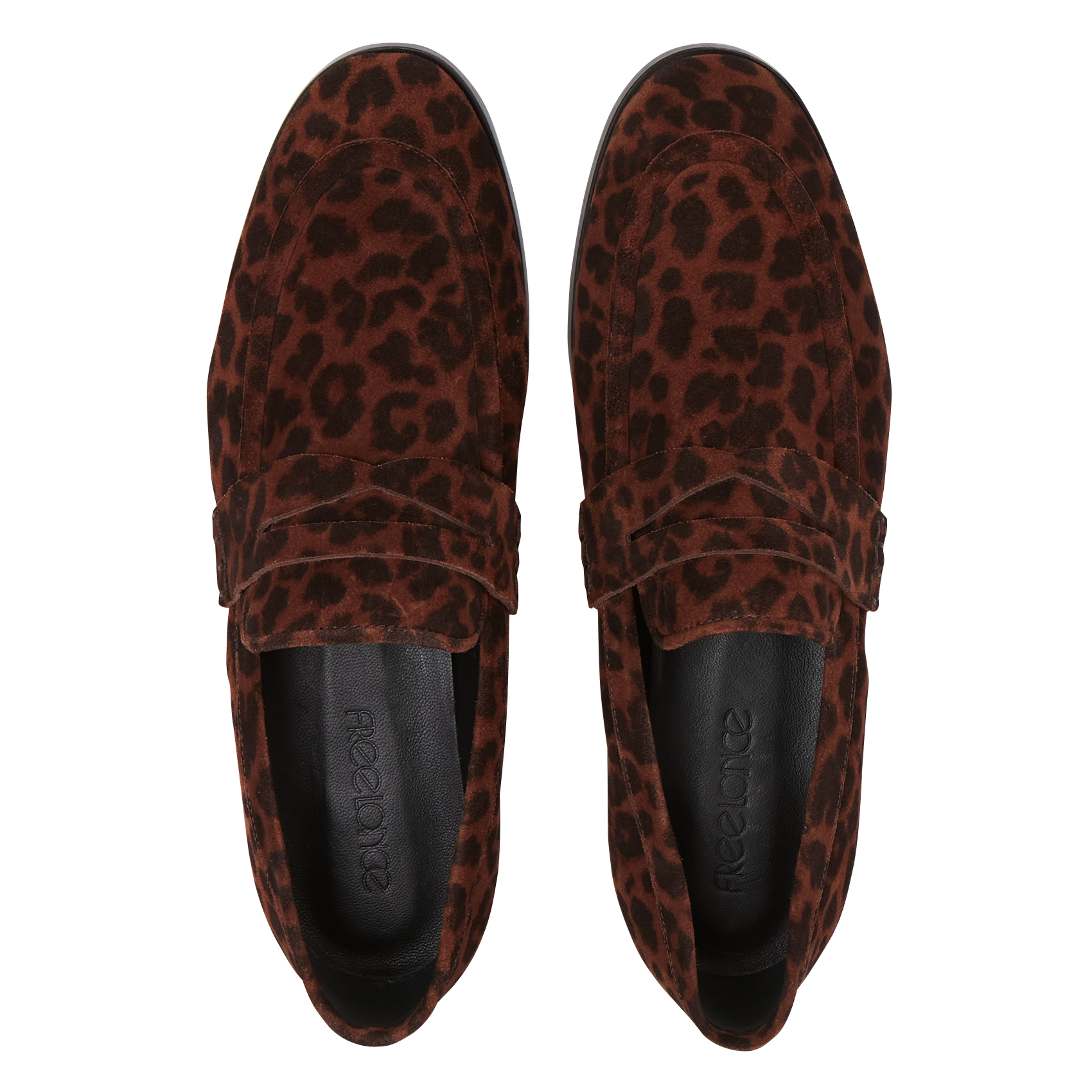 ANAIS - Mocassins léopard en cuir velours| Marron