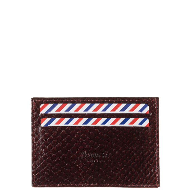 Porte-cartes Georges en cuir Marin-Nubuck Vigne Rouge