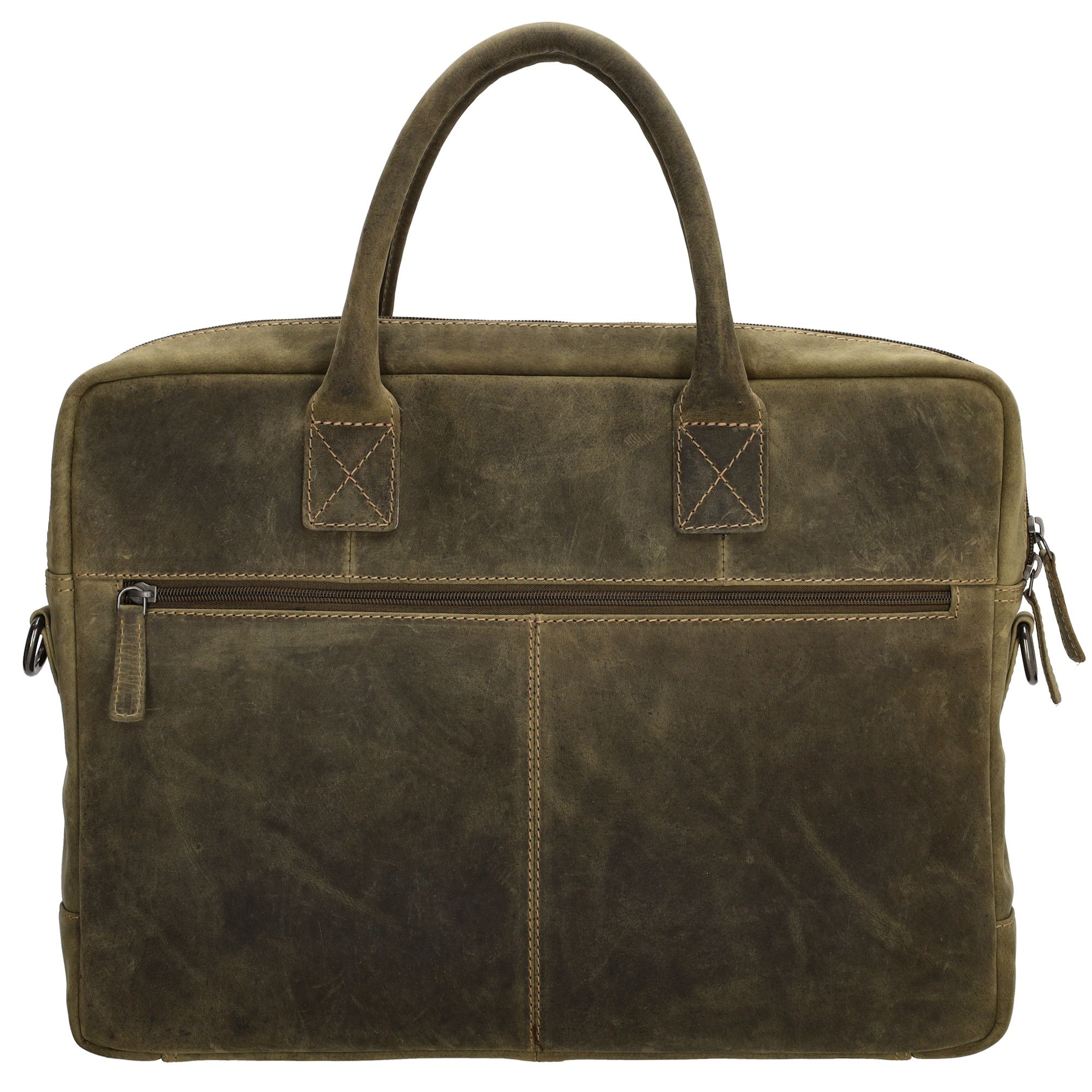 Hide & Stitches Idaho Laptoptas 15,6 inch Olijfgroen
