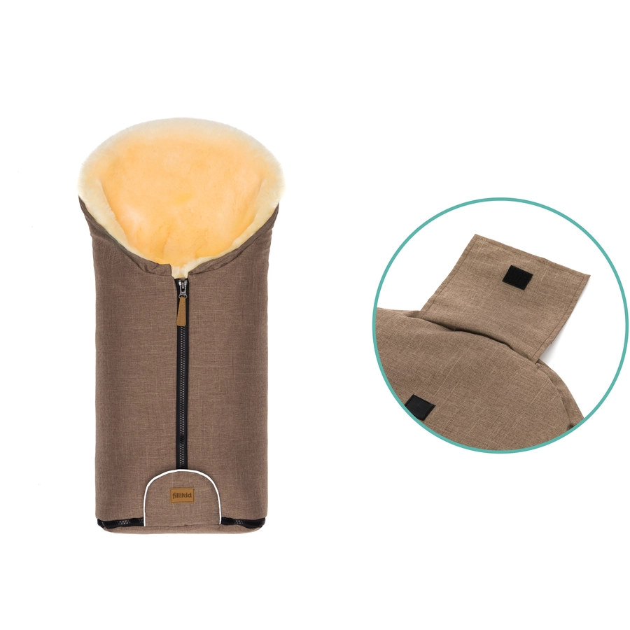 fillikid Winterfußsack Pamir Gr. 0 Echtfell braun melange