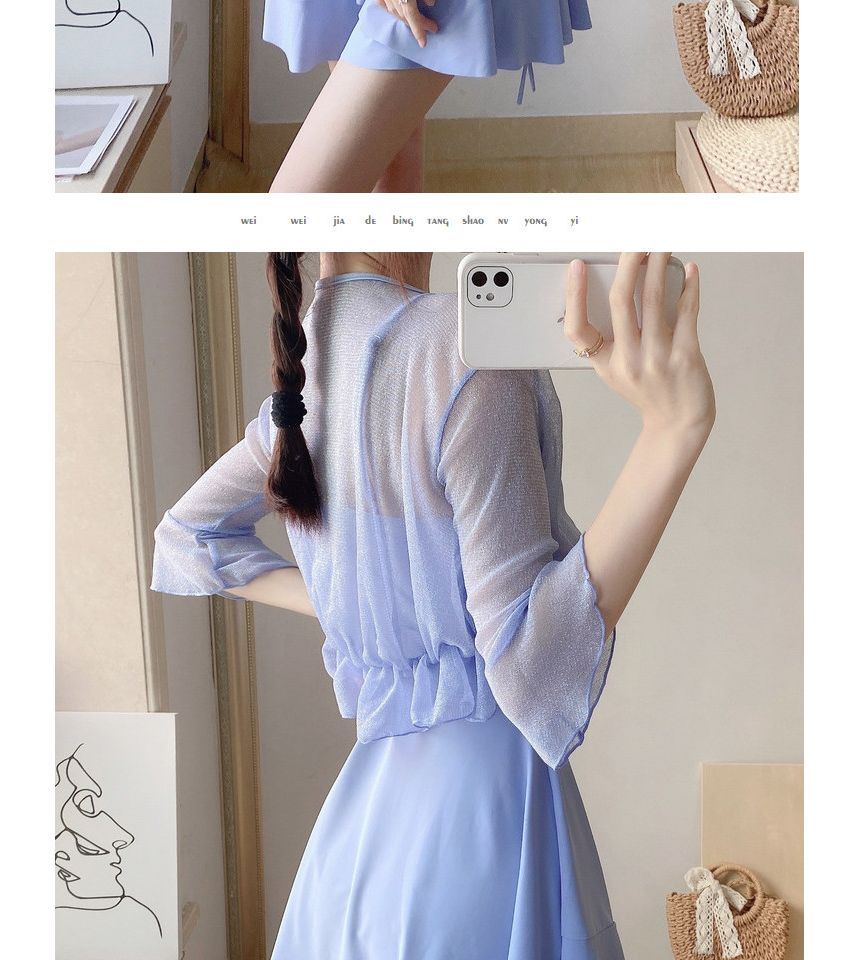 Kansen - Set: Spaghettibandjes effen badjurk + cover-up