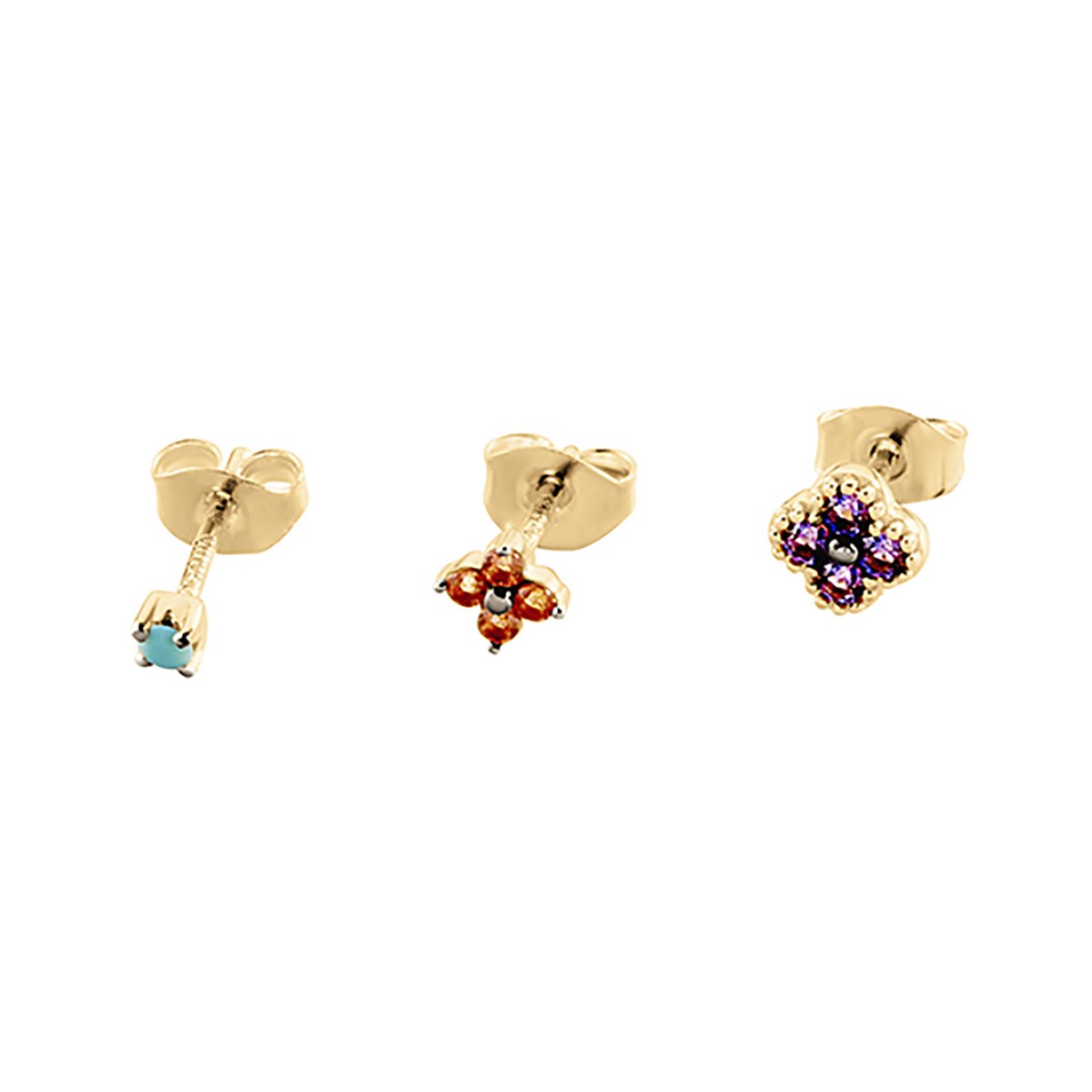 Set de trois piercing Agatha argent oxydesligne Flowery