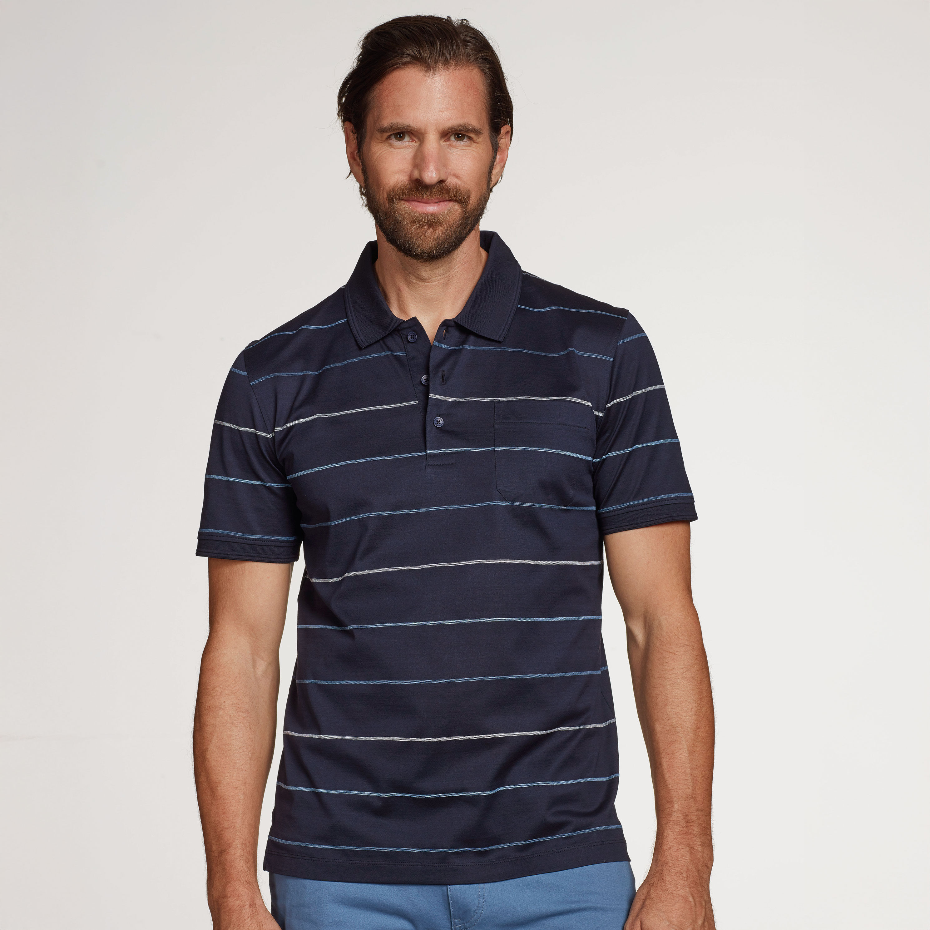 Mercerisiertes Poloshirt gestreift für Herren