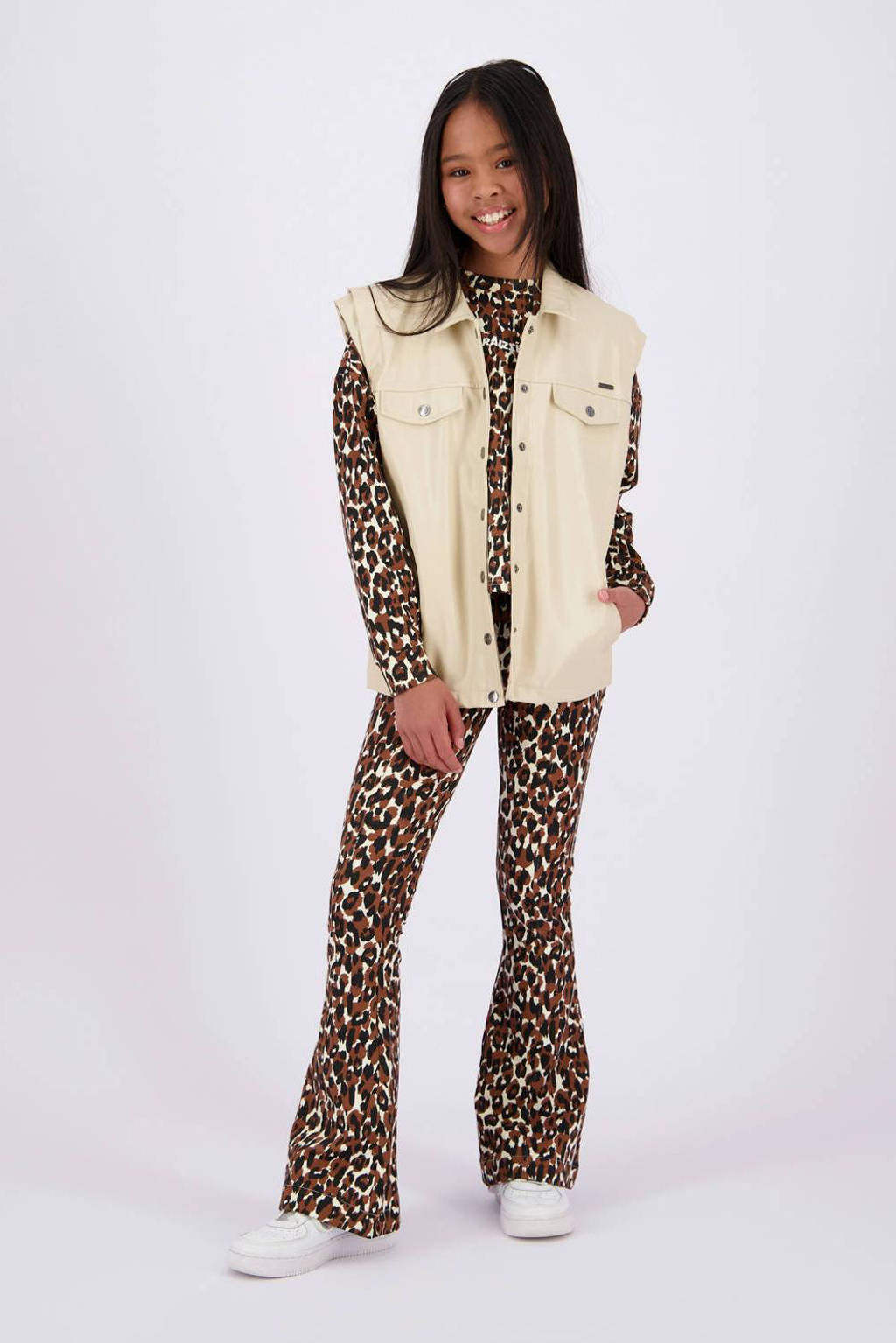 Raizzed imitatieleren gilet Isabel beige