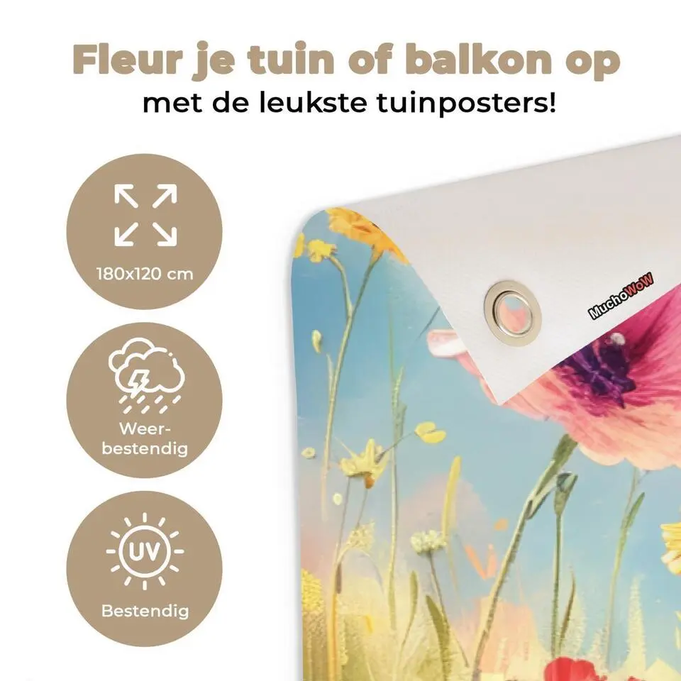 MuchoWow Tuinposter 180x120cm Bloemen Natuur Botanisch Kunst