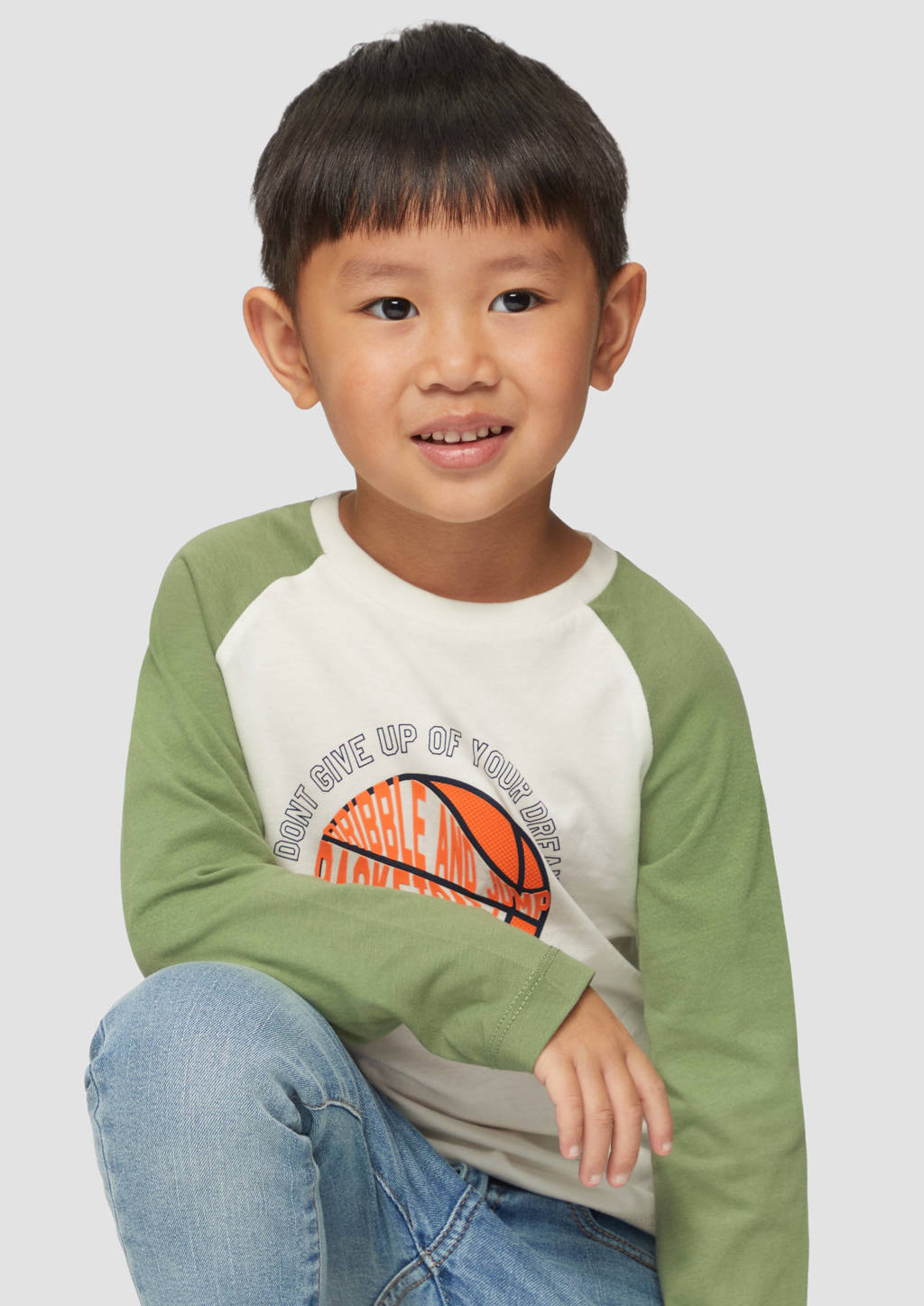 s.Oliver longsleeve met printopdruk groen