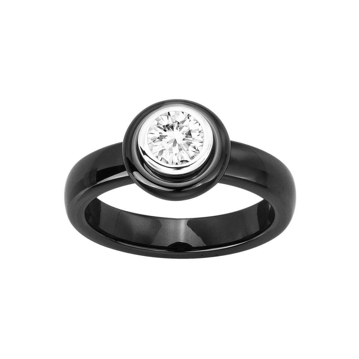 Bague en Argent 925 millièmes et céramique - blanc brillant