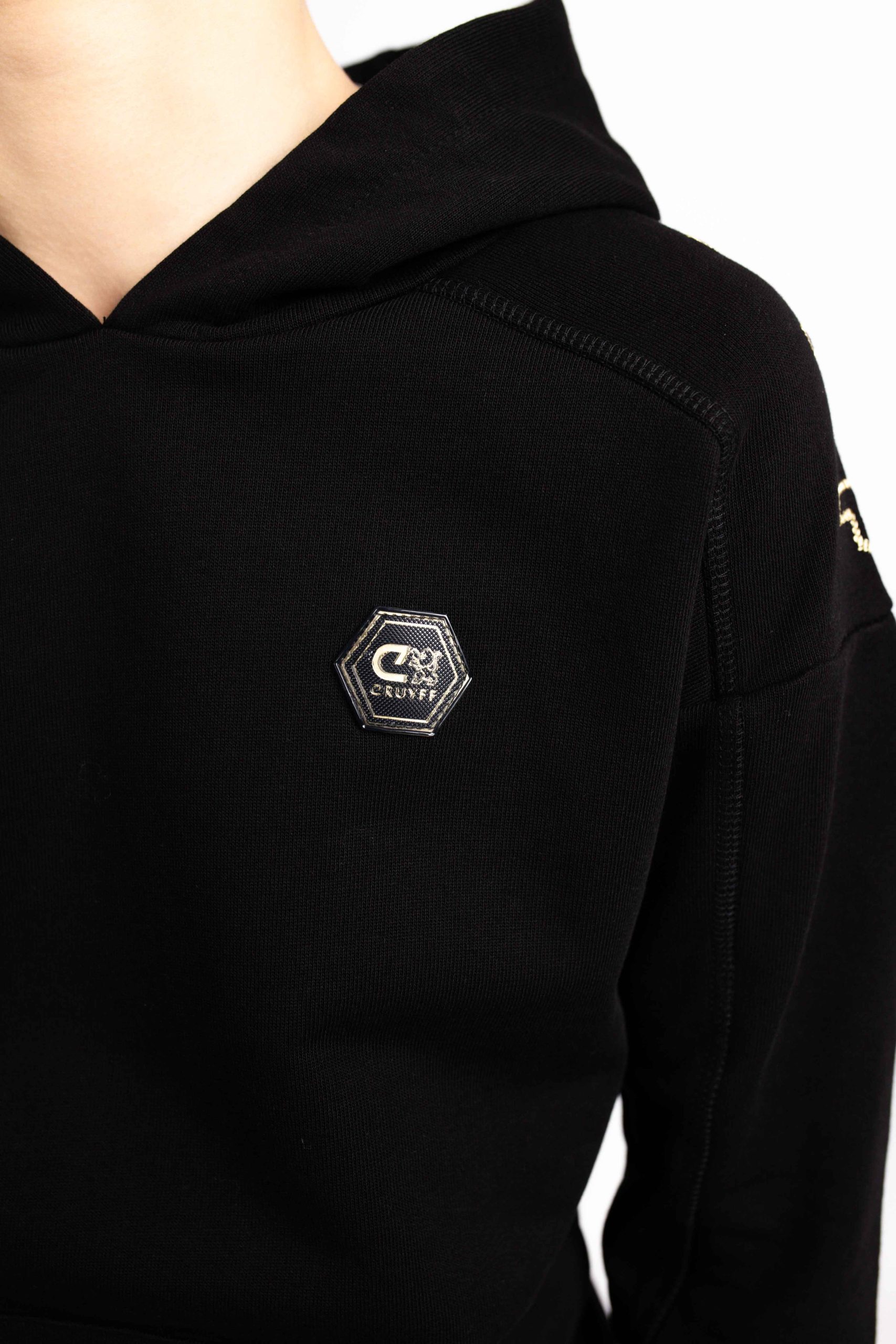 Cruyff Mover Hoodie Kids Zwart/Goud