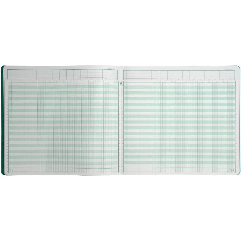 Piqûre 27x32cm à tête paresseuse 11 colonnes sur 1 page - 28 lignes - 80 pages - Couleurs assorties