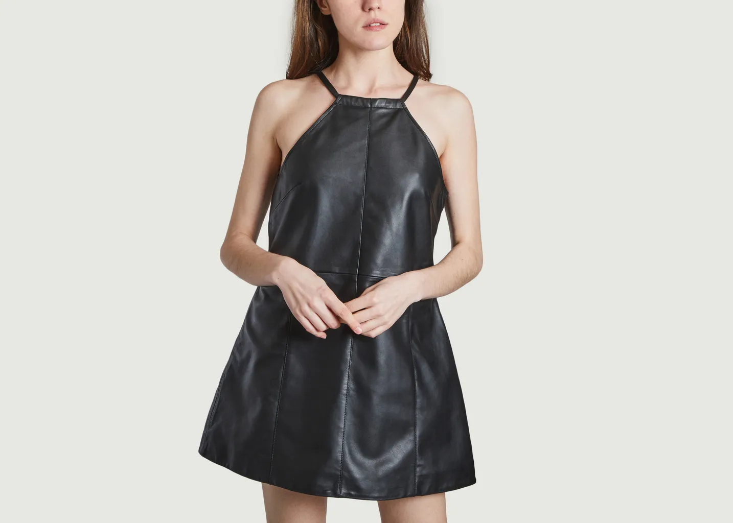 Robe courte sans manche en cuir Kimi Deadwood