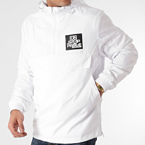 Coupe-Vent Chest And Back Logo Blanc