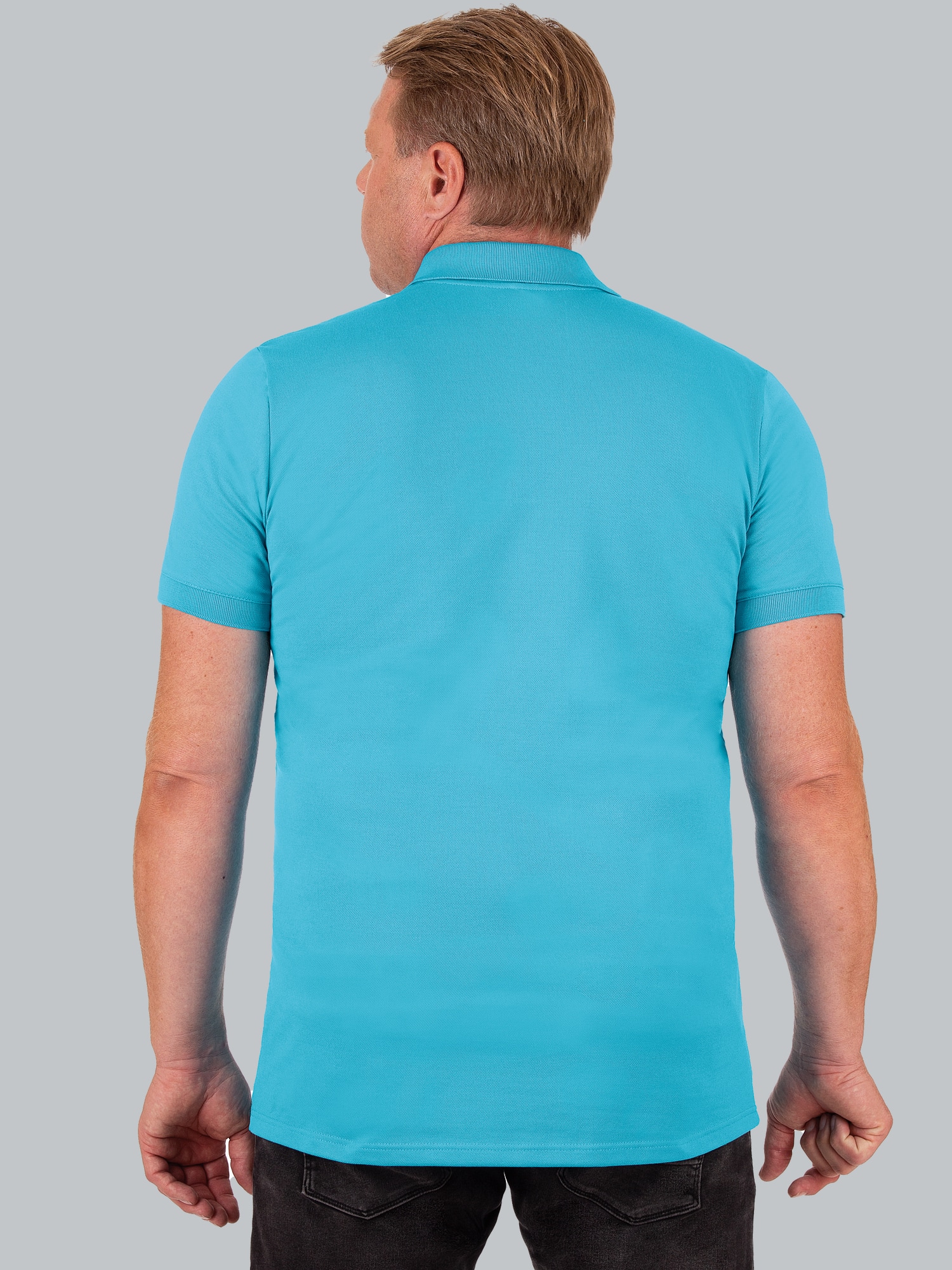 Poloshirt aus elast. Piqué Azur