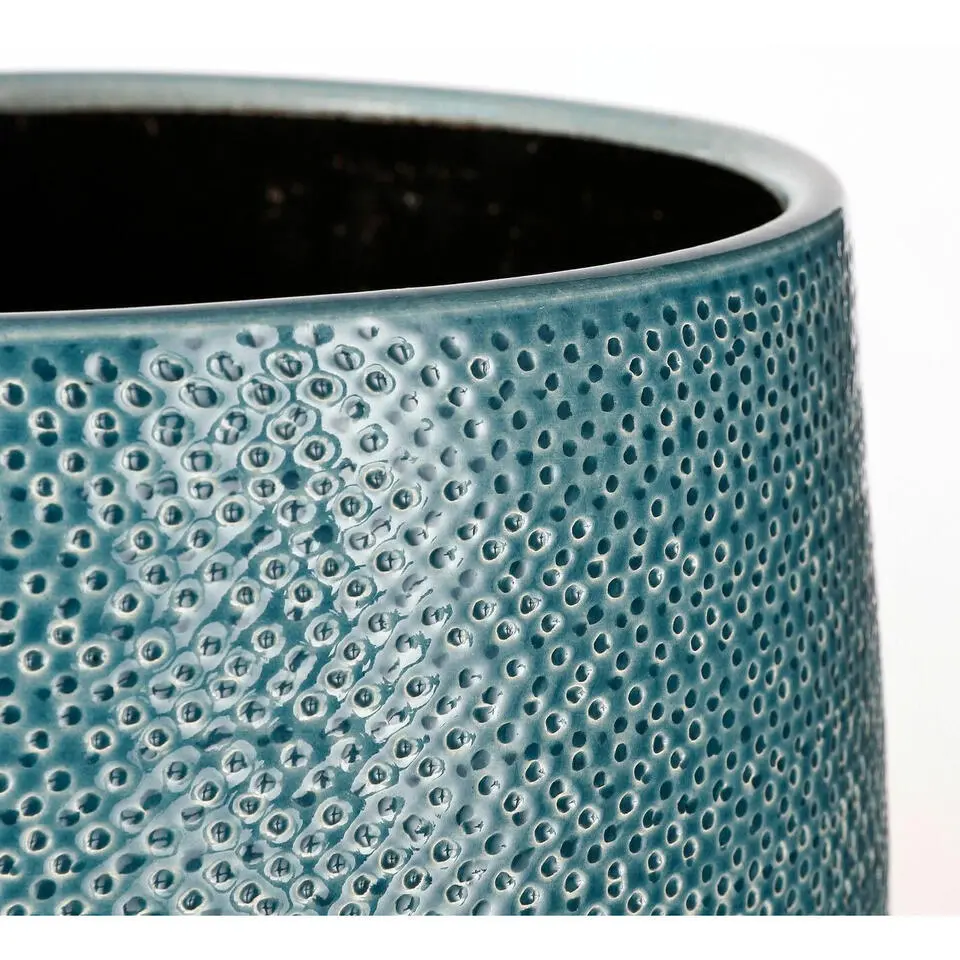Mica Decorations Bloempot - midnight blauw - keramiek - 16 x 14 cm