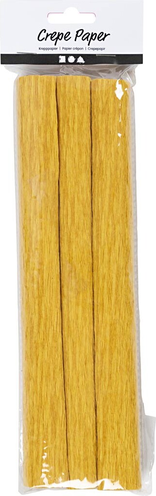 Crepepapir - 25X60 CM - Stræk/Crepe 180% - 105 G - Karry - 3 Ark