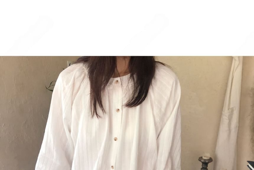 SeoulPop - Blouse met lange mouwen en knoopjes