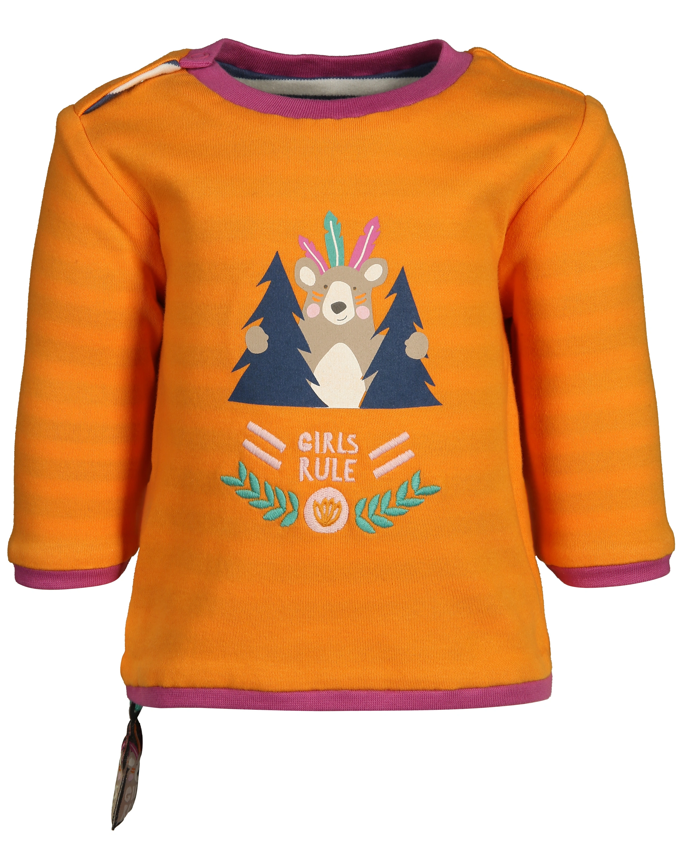 Wende-Sweatshirt STAY CURIOUS in orange/weiß/blau