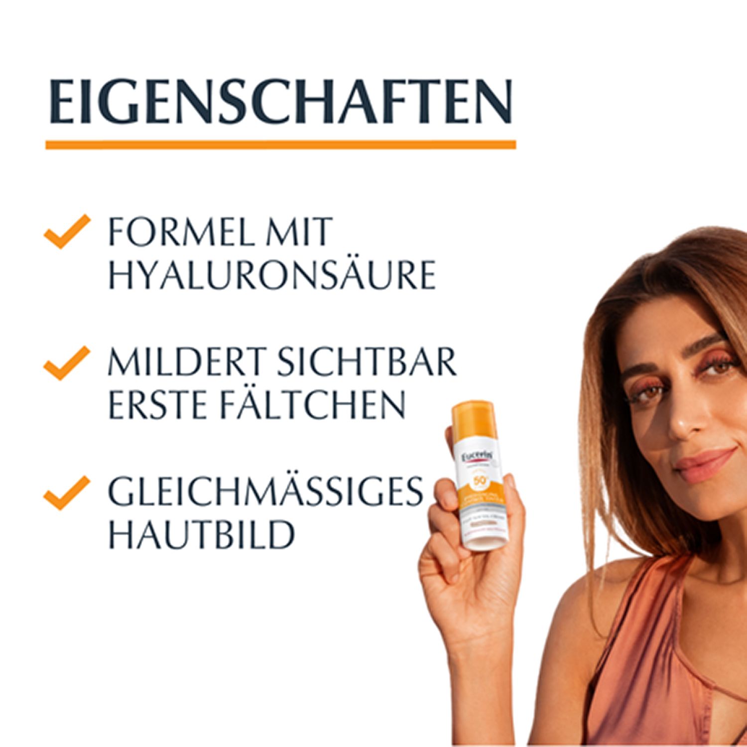 Eucerin® Photoaging Control Tinted Face Sun Gel Creme LSF 50+ – Anti Aging Sonnenschutzcreme für empfindliche Haut – Mittel
