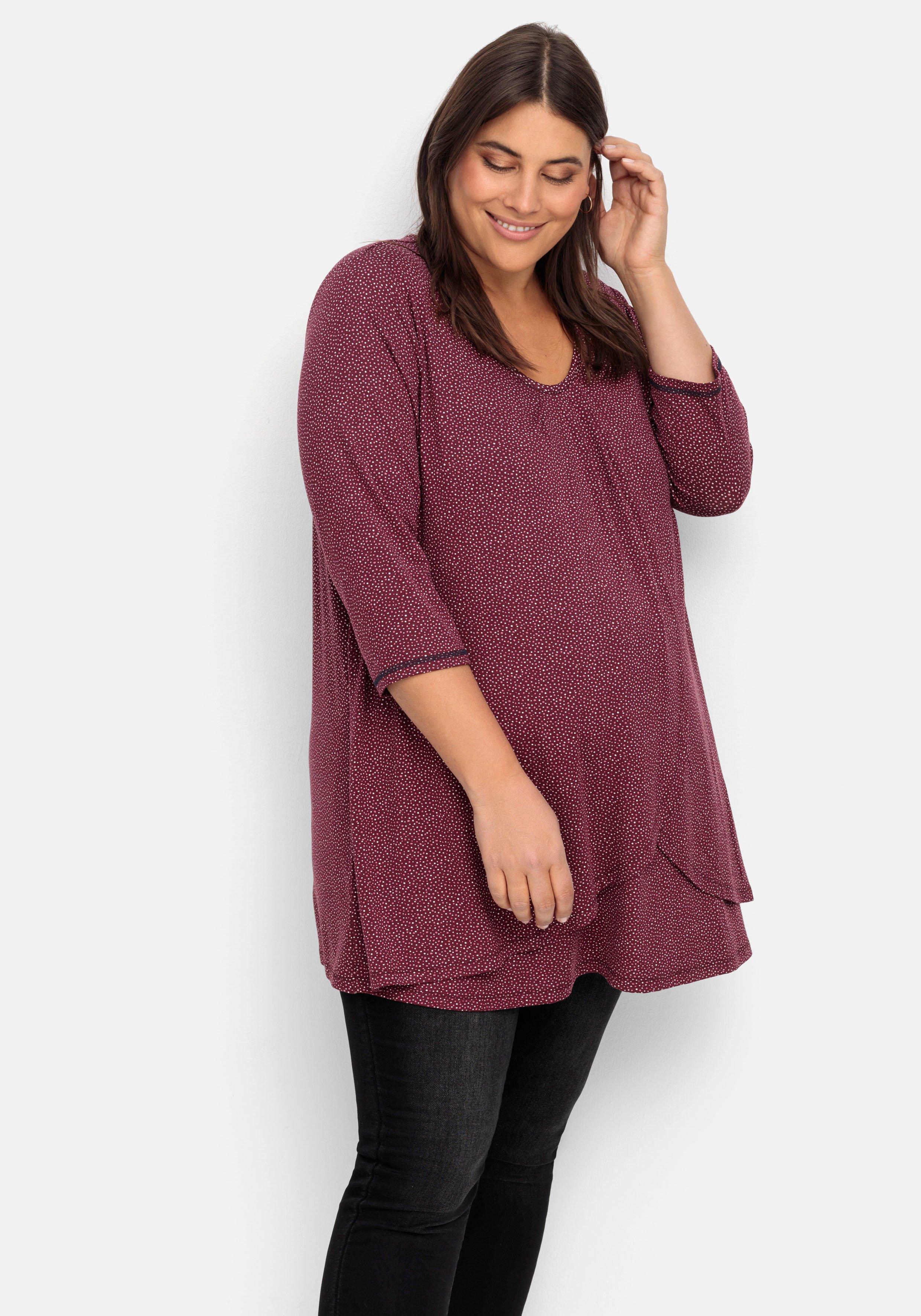 Stillshirt in Layer-Optik, mit Raffung am Ausschnitt