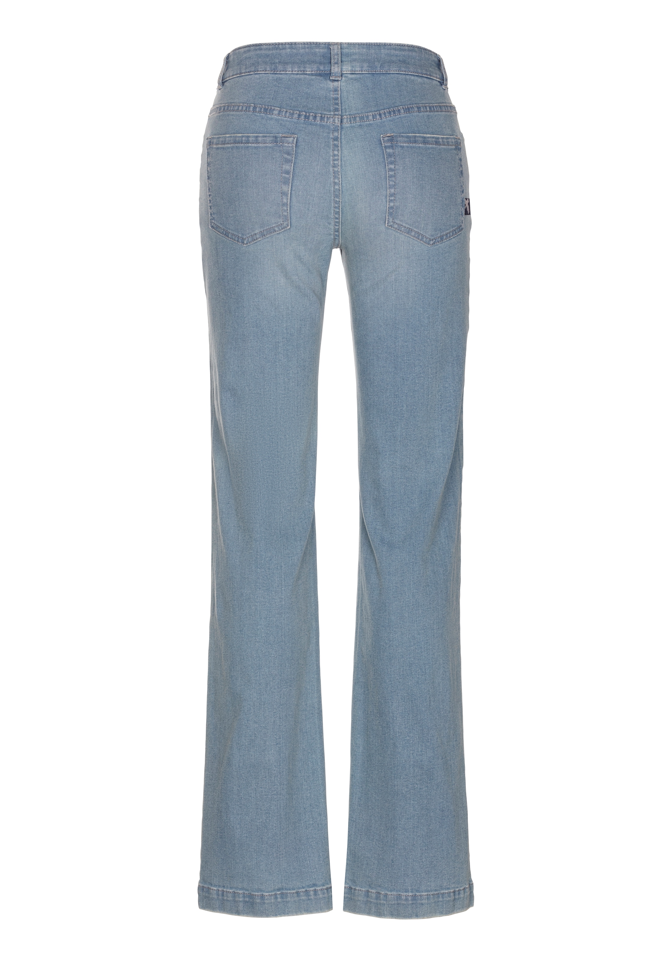 Arizona Weite Jeans , weite Beinform,  Used-Look-Waschung,  hohe Taille