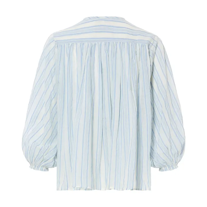 Laurence Bras Blouse Cigarbox Rayures Khadi | Bleu