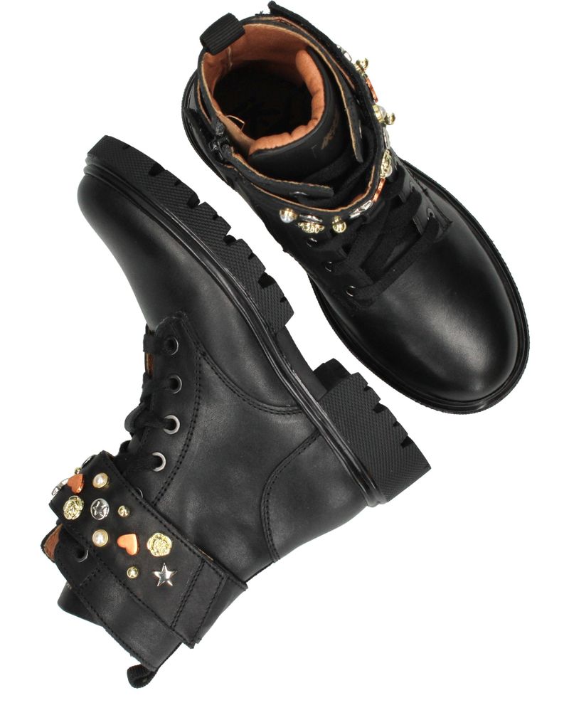 IK-KE Veterboots Zwart Meisjes