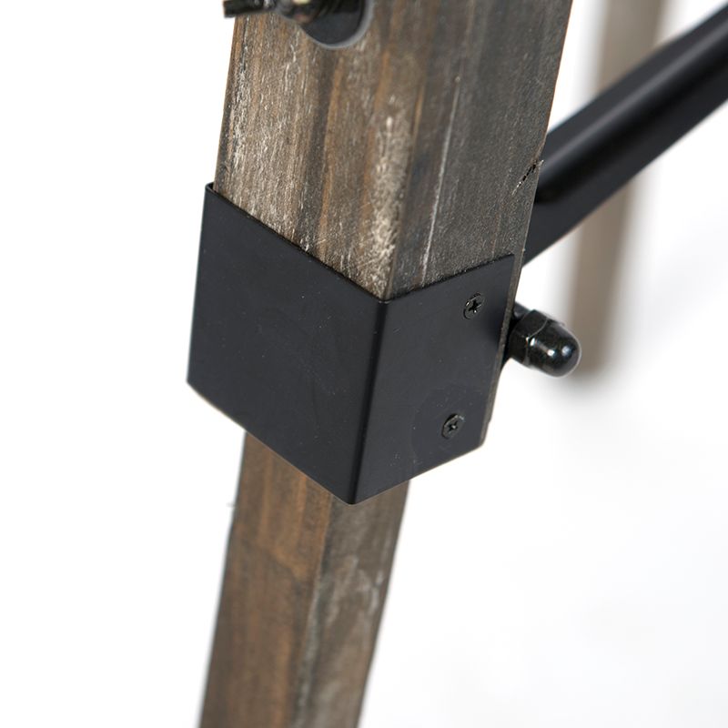 Smart vloerlamp tripod hout met studiospot incl. Wifi B35  - Braha
