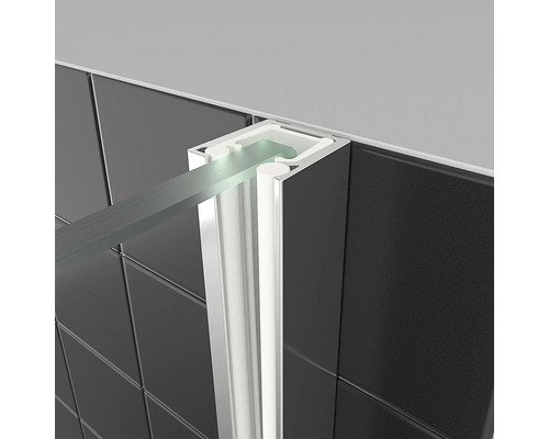 Inloopdouche BREUER Panorama Express Q72 90 x 200 cm, chroomprofiel, helder glas, vuilafstotende glascoating, 3 montagemogelijkheden
