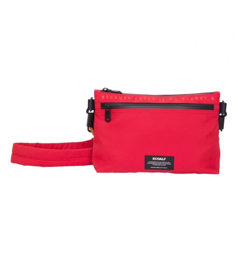 Bolsa de ombro vermelha ECOALF Lupita Because com zíper duplo