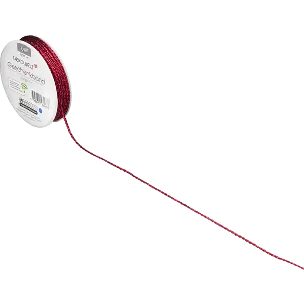 Geschenkband Kordel rot Glitzer