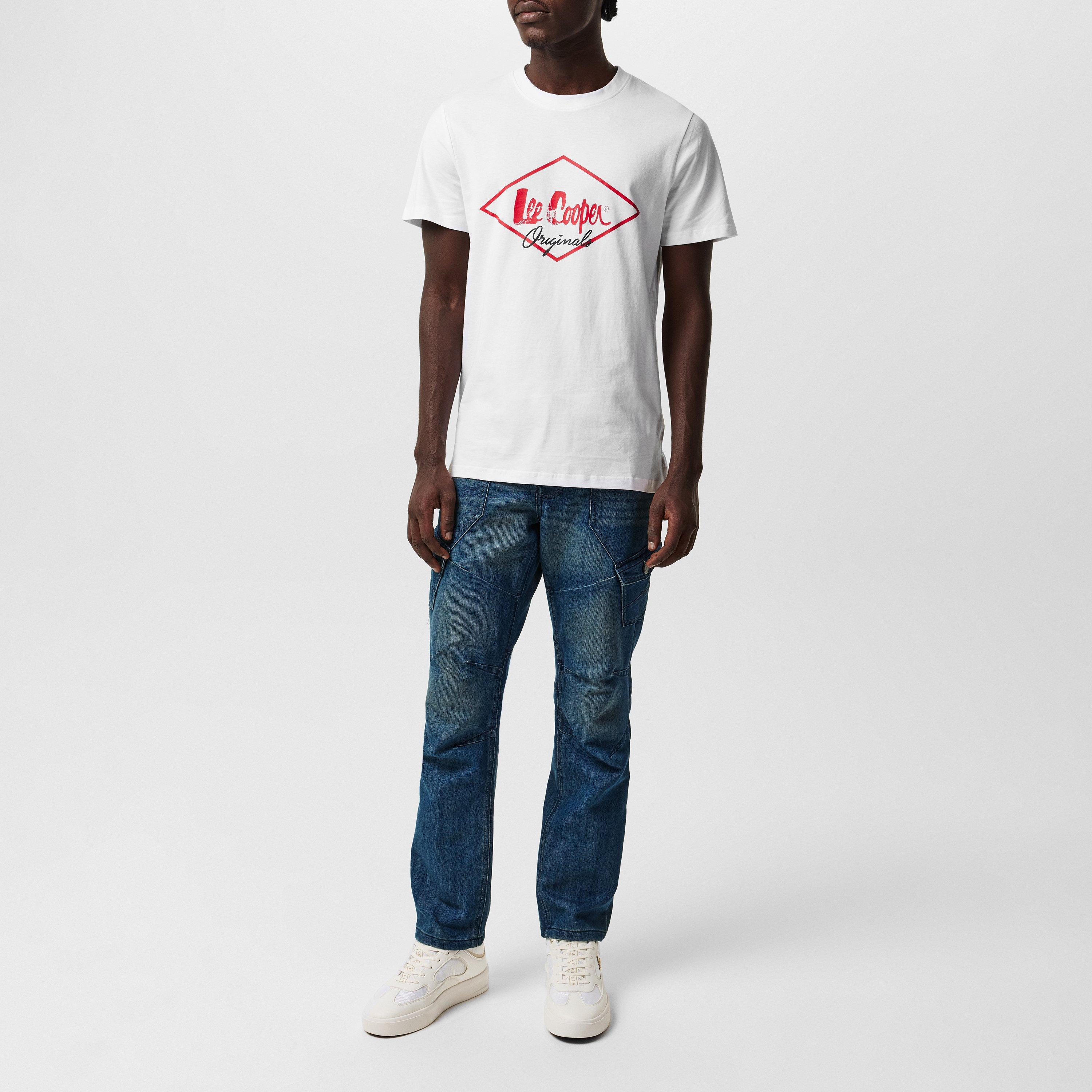Lee Cooper LC Belted Cargo Jeans Mens