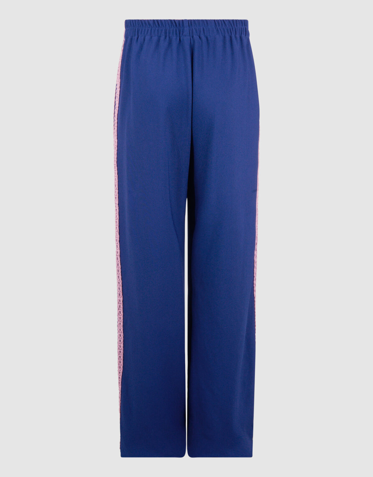 Sporty Wide Leg Broek Donkerblauw