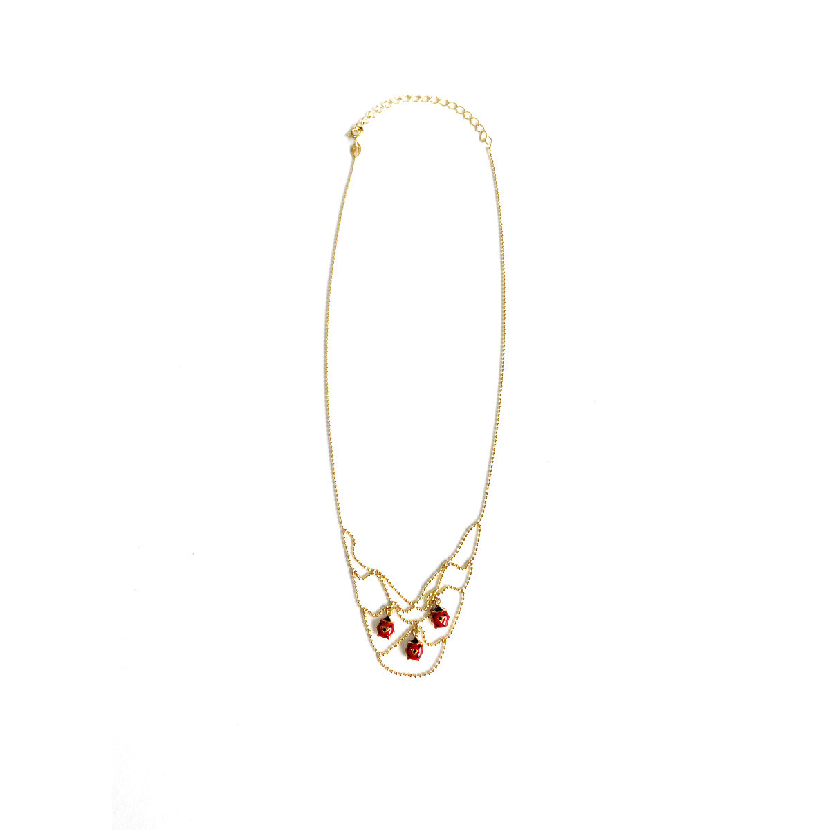 Collier d'occasion or 750 jaune coccinelles 38 cm