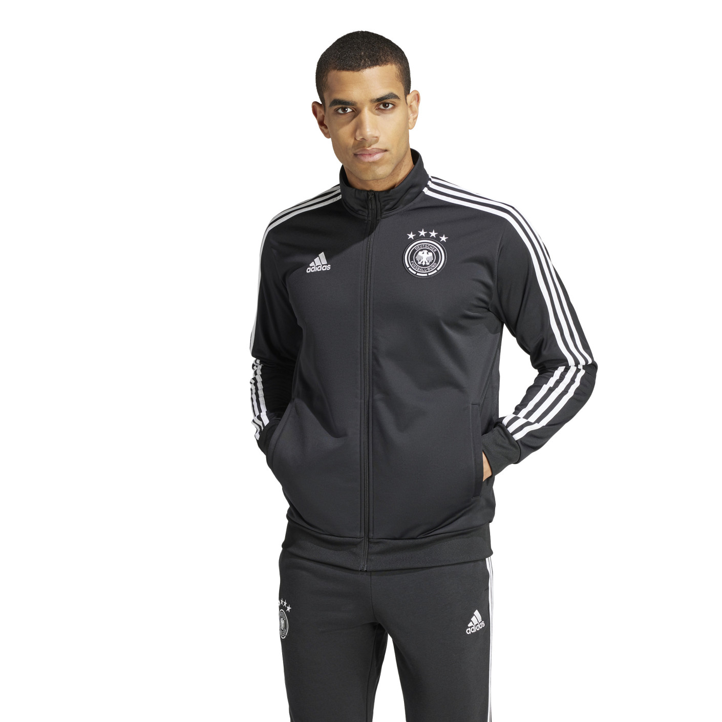 adidas Duitsland DNA Trainingspak Full-Zip 2024-2026 Zwart Wit