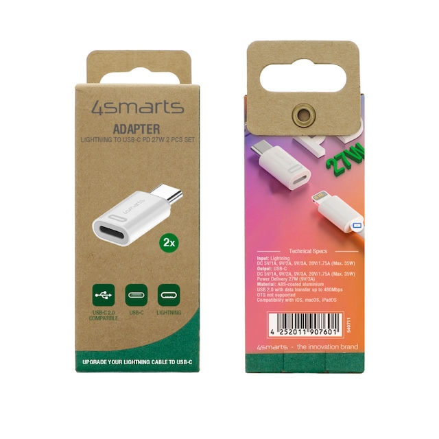 4smarts USB-Adapter »Adapter Lightning auf USB-C PD 27W« USB-C zu Lightning