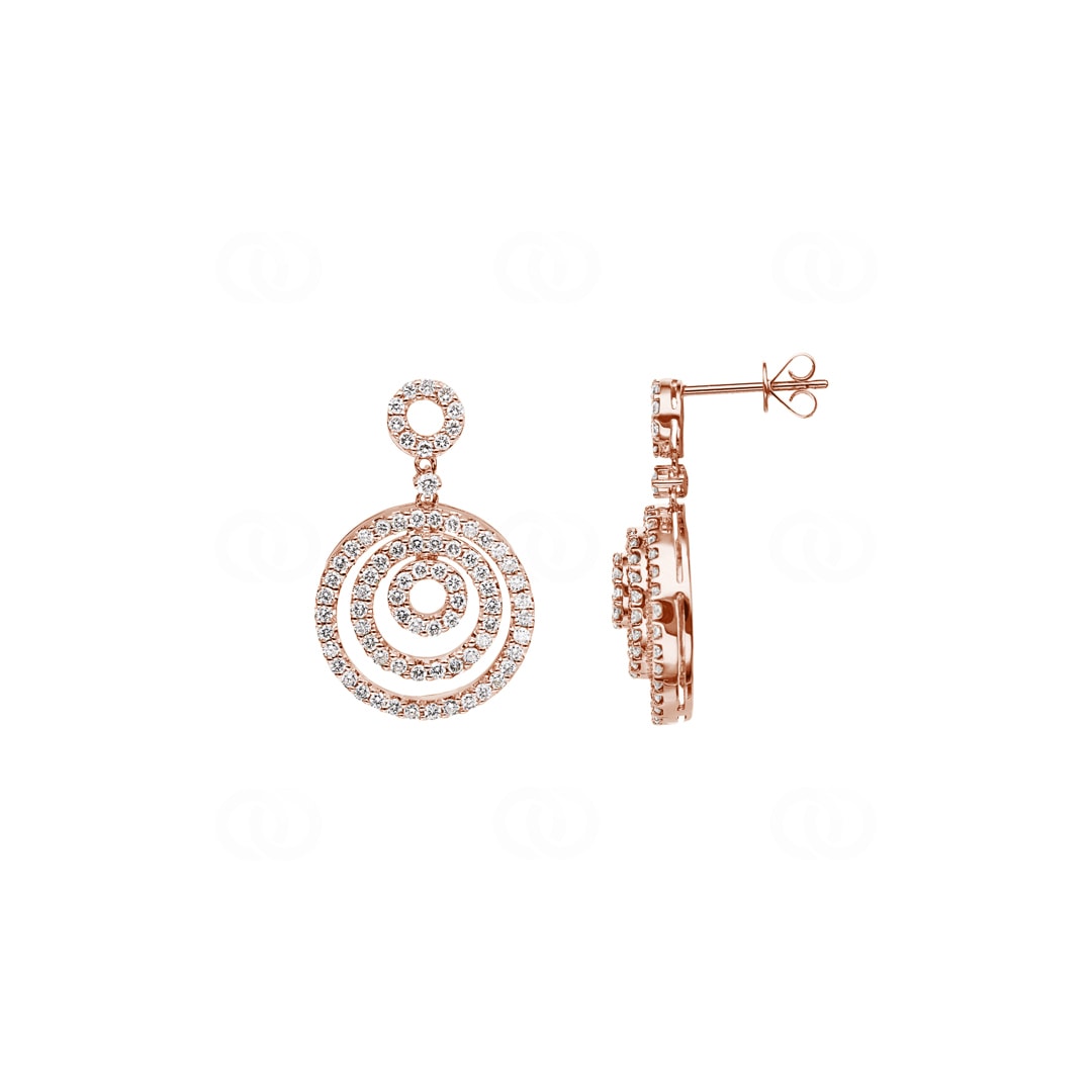 1.30 Karat Diamantohrstecker 750/18 K Roségold