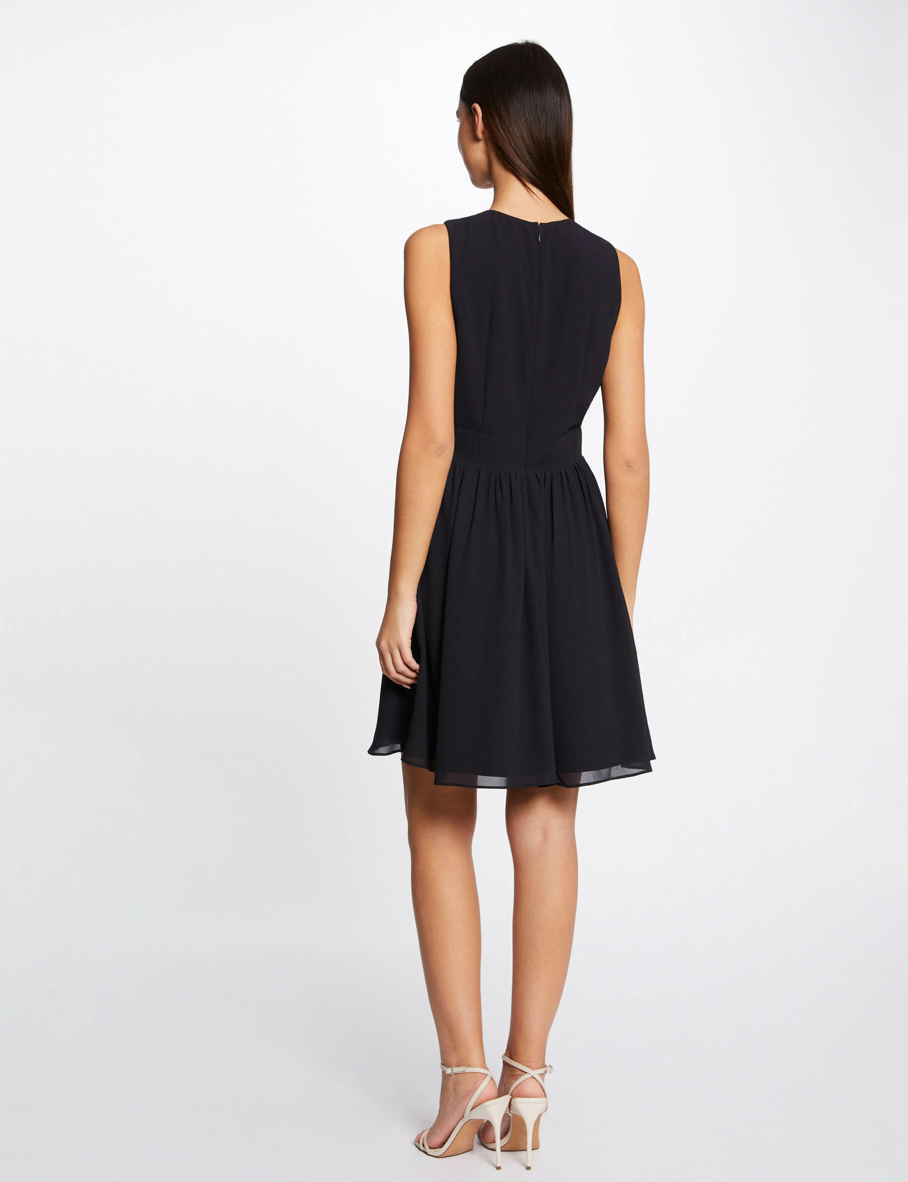 Robe patineuse avec détail chaîne marine femme - marine
