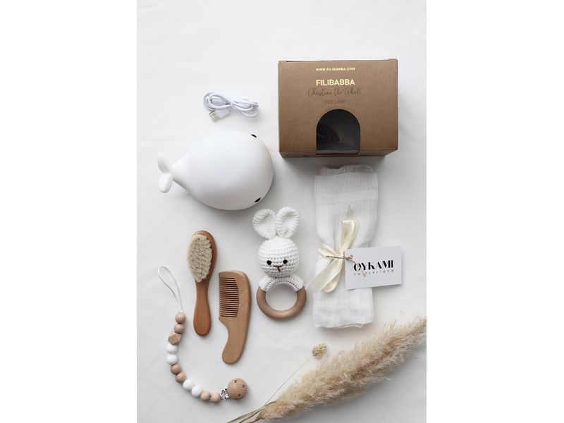Oykami Geschenkset Athen Weiss mit Wal Geschenkbox zur Geburt