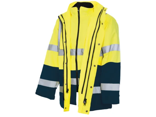 Parka de travail Würth MODYF haute-visibilité 4 en 1 jaune/marine