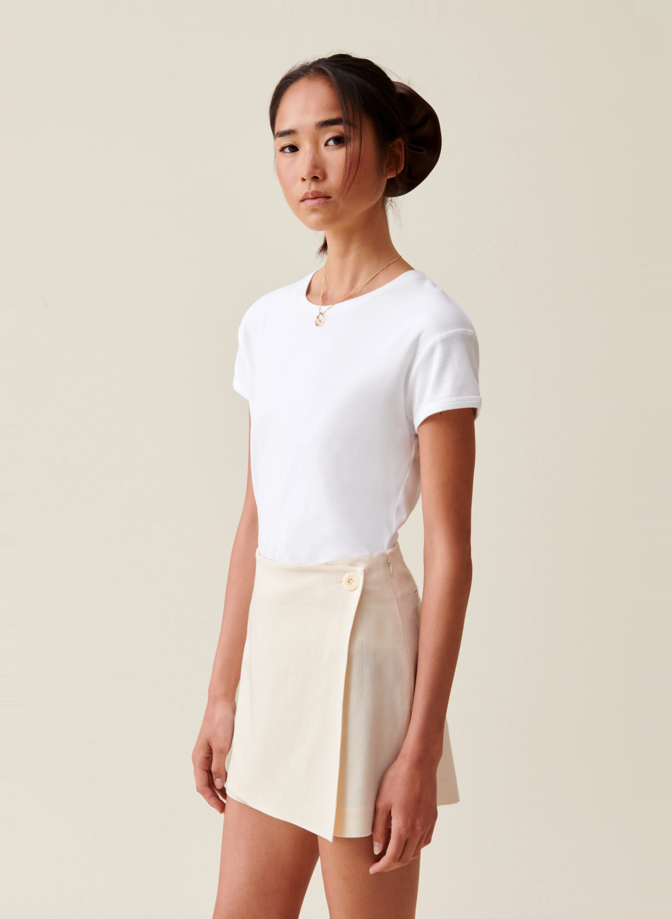 Jupe-shorte portefeuille | Blanc