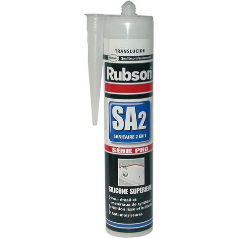Mastic silicone - sanitaire - 2 en 1 - 280 mL - transparent