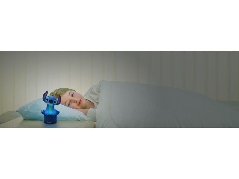 Lexibook Stitch Nachtlicht-Lautsprecher Blau/Türkis Angenehmes Nachtlicht mit 3D Figur