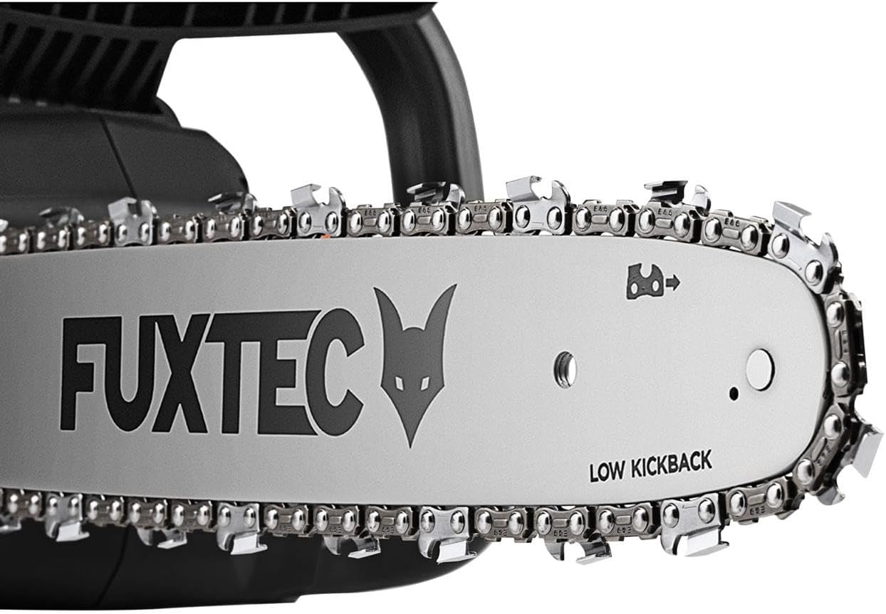 FUXTEC 40V Akku Kettensäge FX-E2KSSET – 14 Zoll Schwertlänge, 2x20Volt, 4,2 Kg leicht mit einer Kettengeschwindigkeit von 15 m/s, Akku& Ladegerät