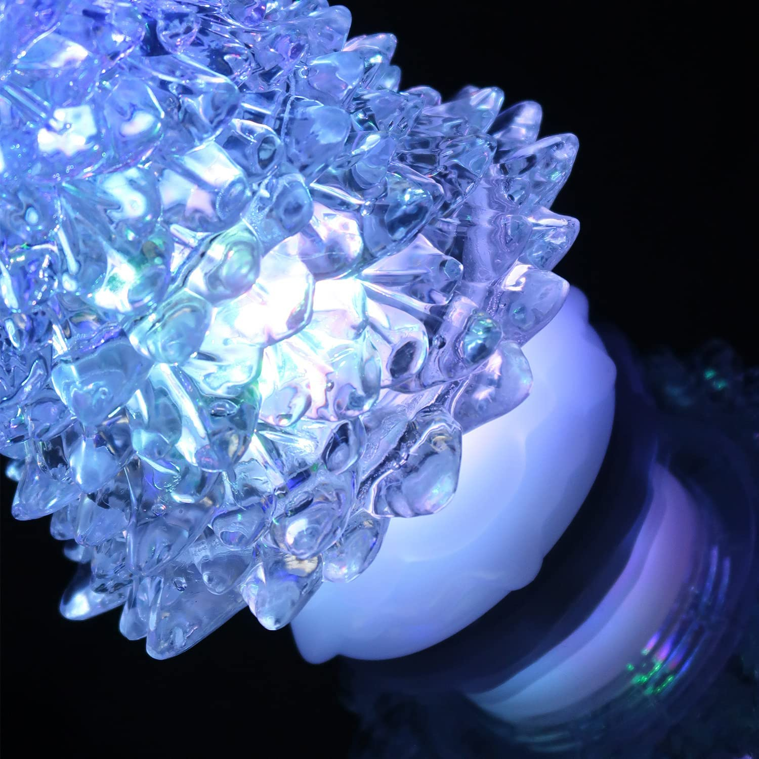(12x6cm) LED Weihnachts Deko Licht Tannenbaum Stehlampe im Kristall Look (inkl. Batterie) - Transparent