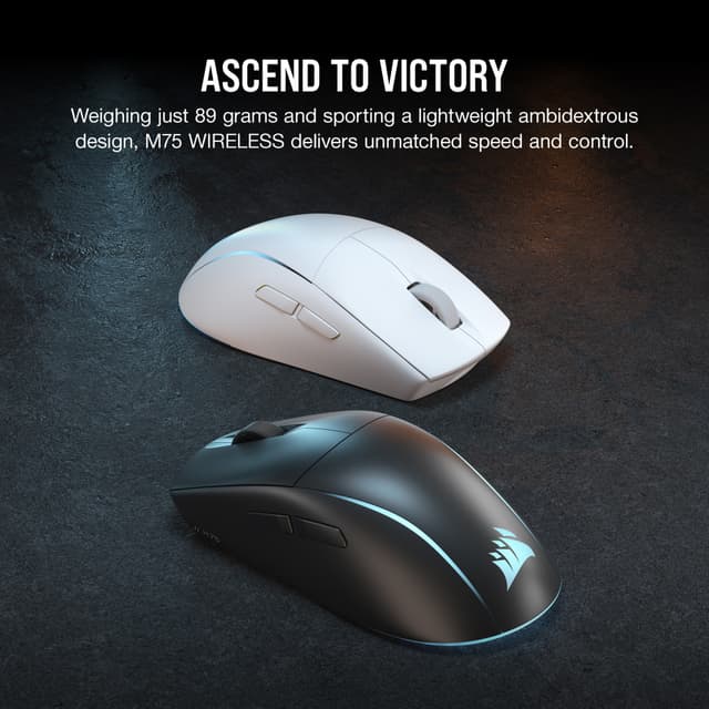 Corsair M75 RGB trådløs gaming-mus (sort)