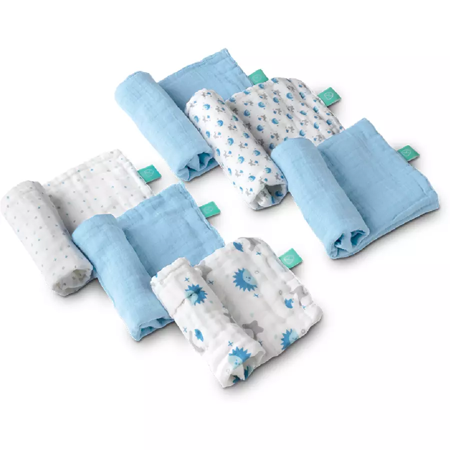 KOALA BABYCARE®Musselintuch Soft Touch 30 x 30 cm 6er-Pack - blau