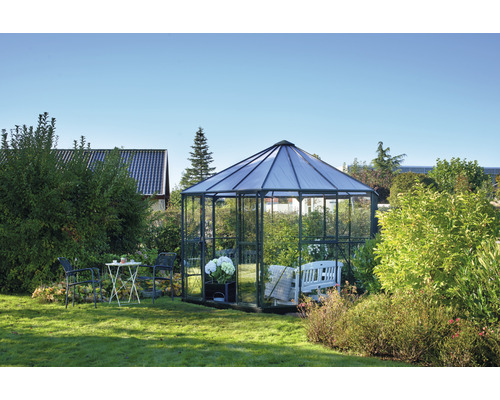 Kas Hallen Atrium, veiligheidsglas 3 mm, 375 x 375 cm, groen